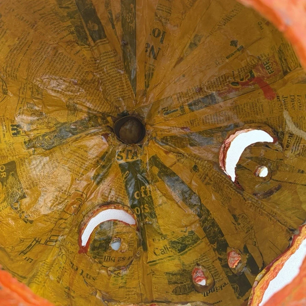 Large Halloween Paper Mache Pulp Jack O Lantern‎ Extra Large